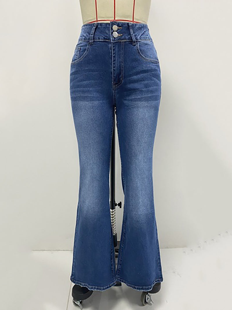 High Waist Butt Lift Slim Fit Flare Pants Jeans