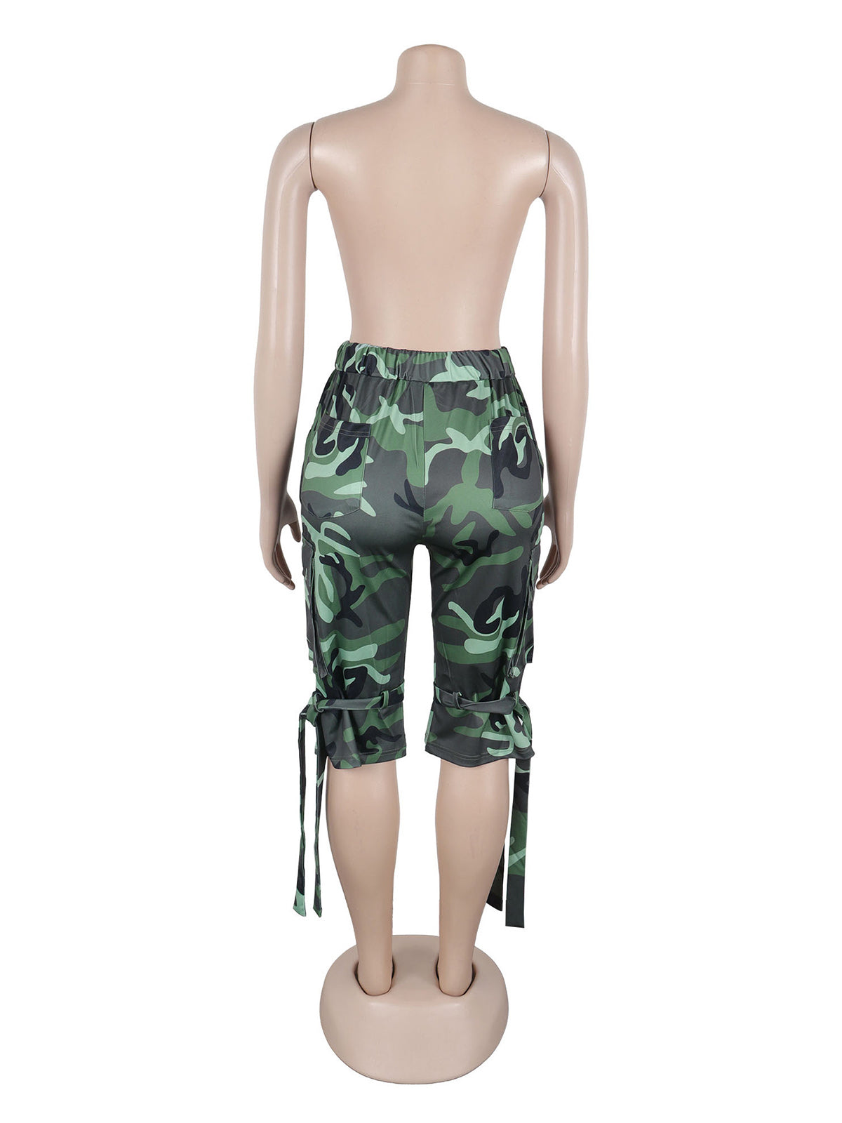 Casual Camo High Waist Cargo Shorts