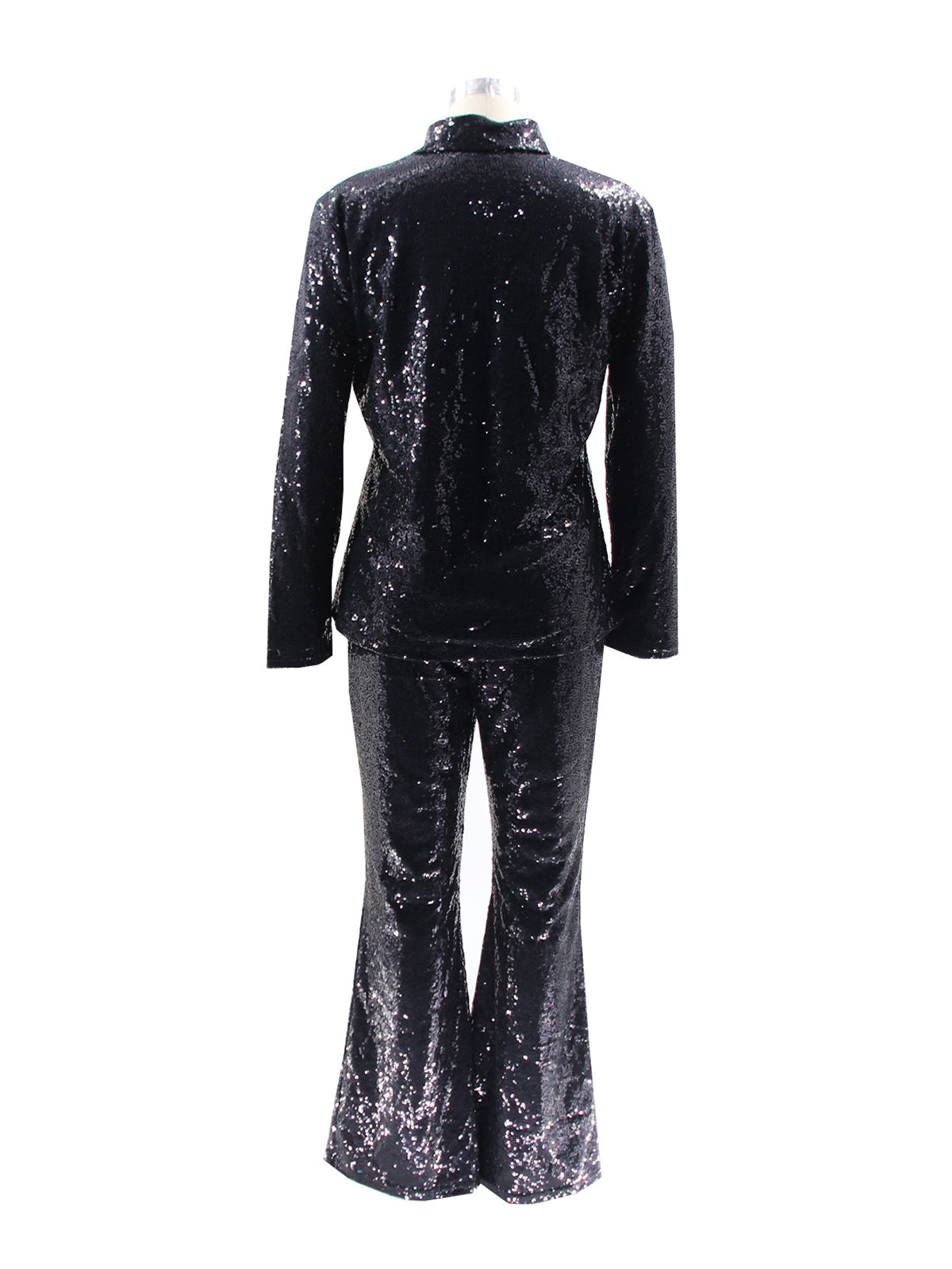 Fashion Sequin Shirt Wide Leg Pants Sets