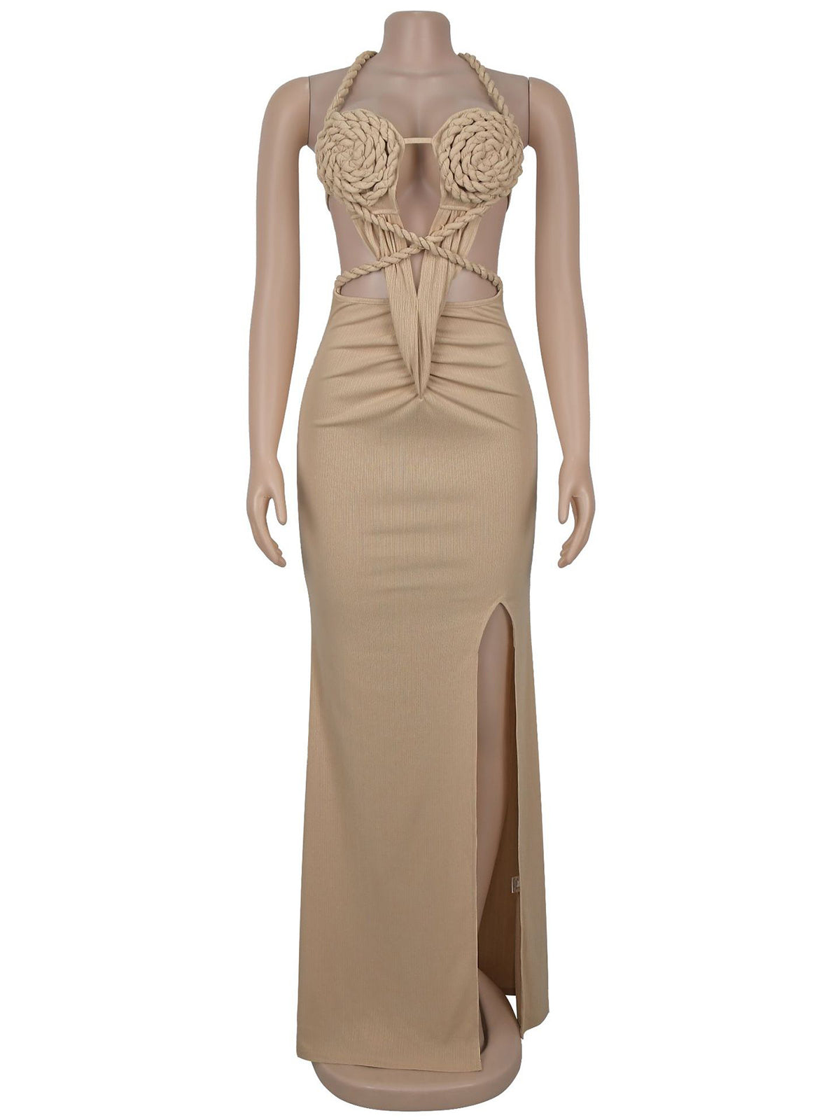 Sexy Twisted Rope Hollow out Backless Maxi Dress