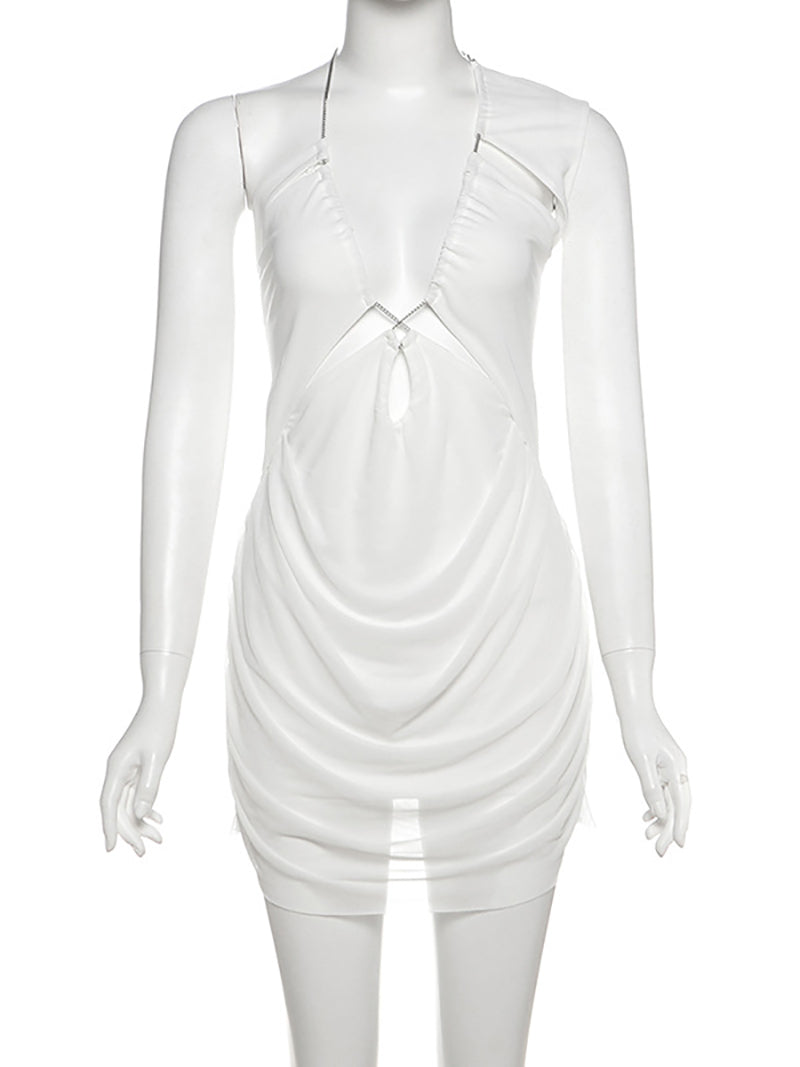 Fashion Hollow Asymmetrical Club Mini Dress