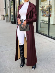 Fashion Styled Faux Leather Trench Coat