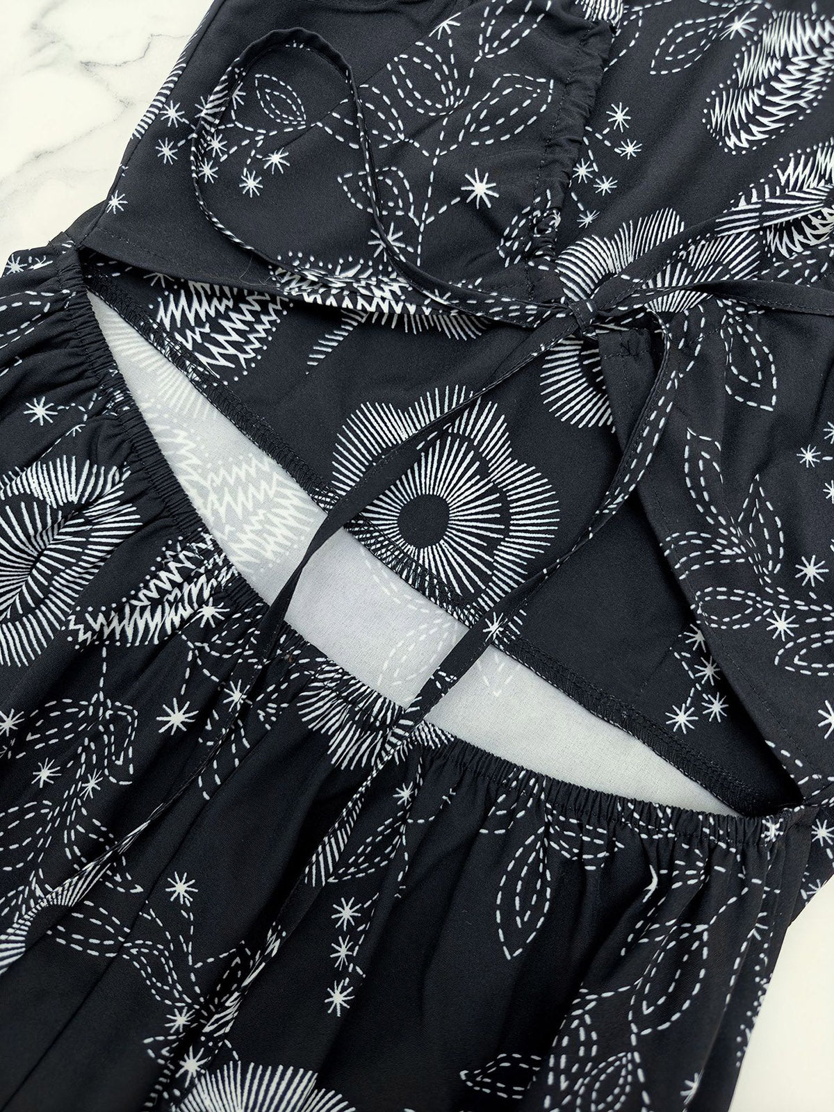 Elegant Print Halter Vacation Maxi Dress