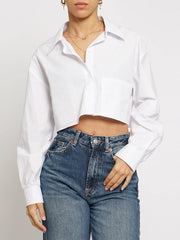 Sexy Lapel Collar Long Sleeve Crop Top