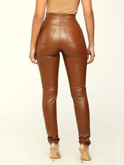Fashion Tight Fitting Pu Leather Trousers