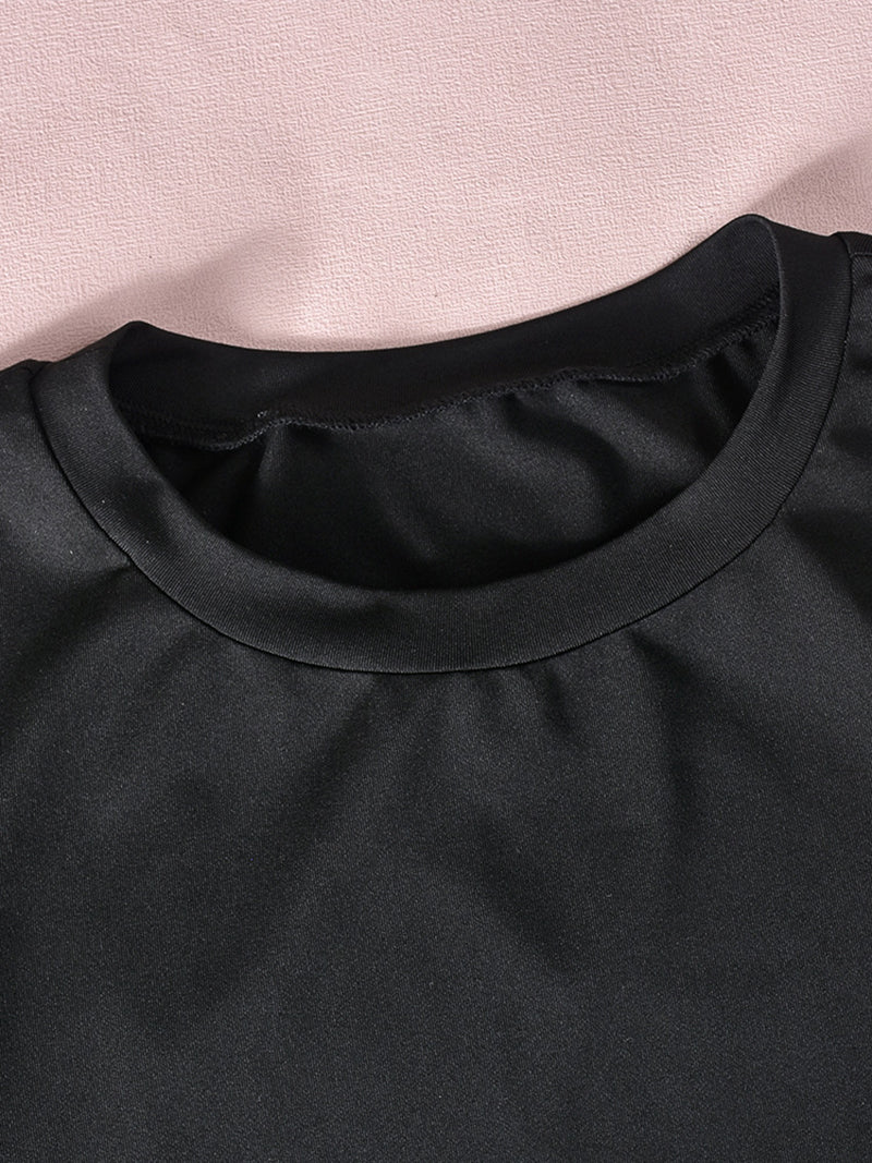 Casual Round Neck Crop T-shirt