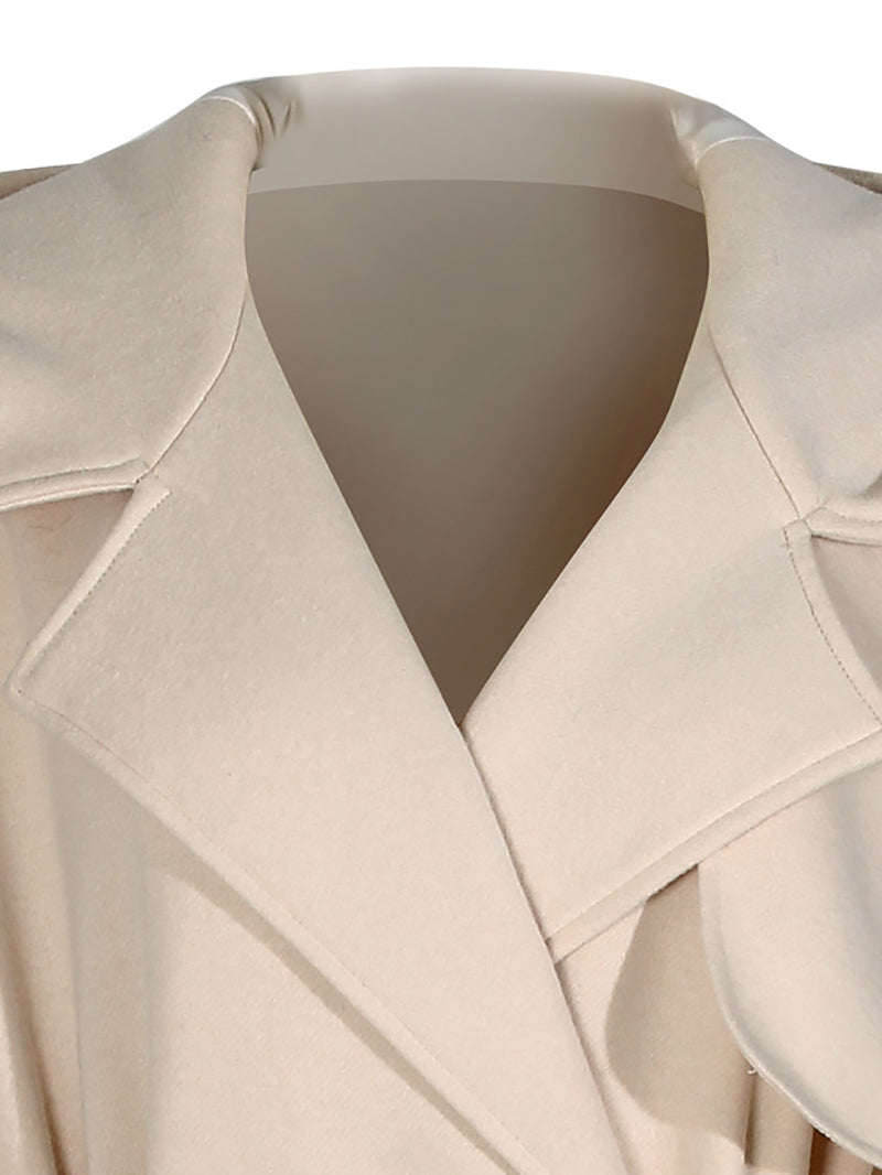 Fashion Belted Fleecy Trench Coat