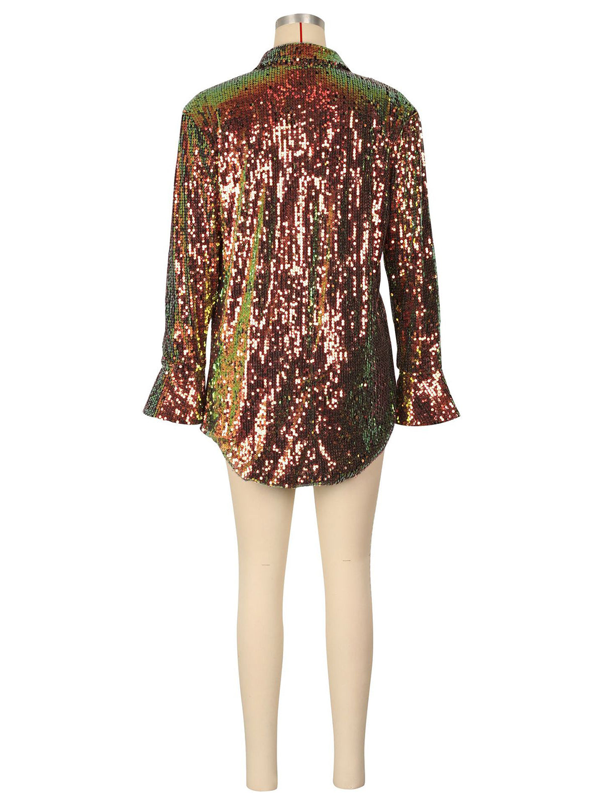 Casual Button Up Sequin Shirt Jacket