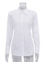 Casual Long Sleeve Turn-Down Collar Slim Shirt