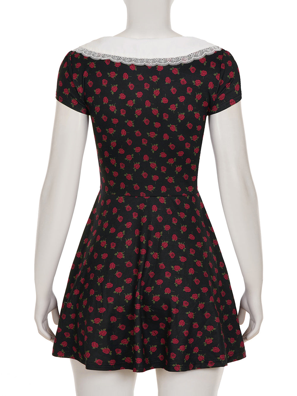 Elegant V-neck Cinched Waist Floral Mini Dress