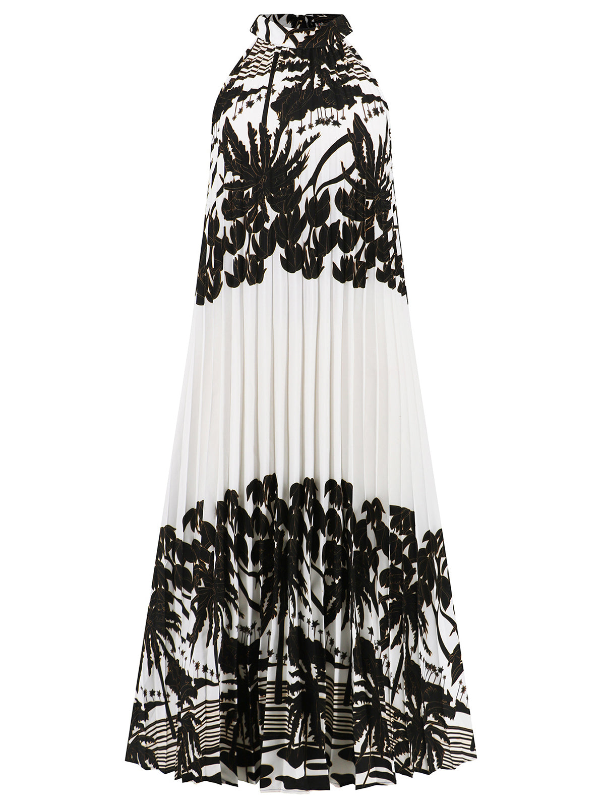 Sexy Sleeveless Print Loose Pleated Dress