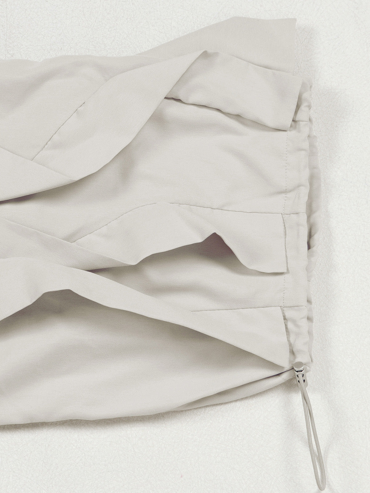 Casual Elastic Waist Drawstring Wave Pleated Pants