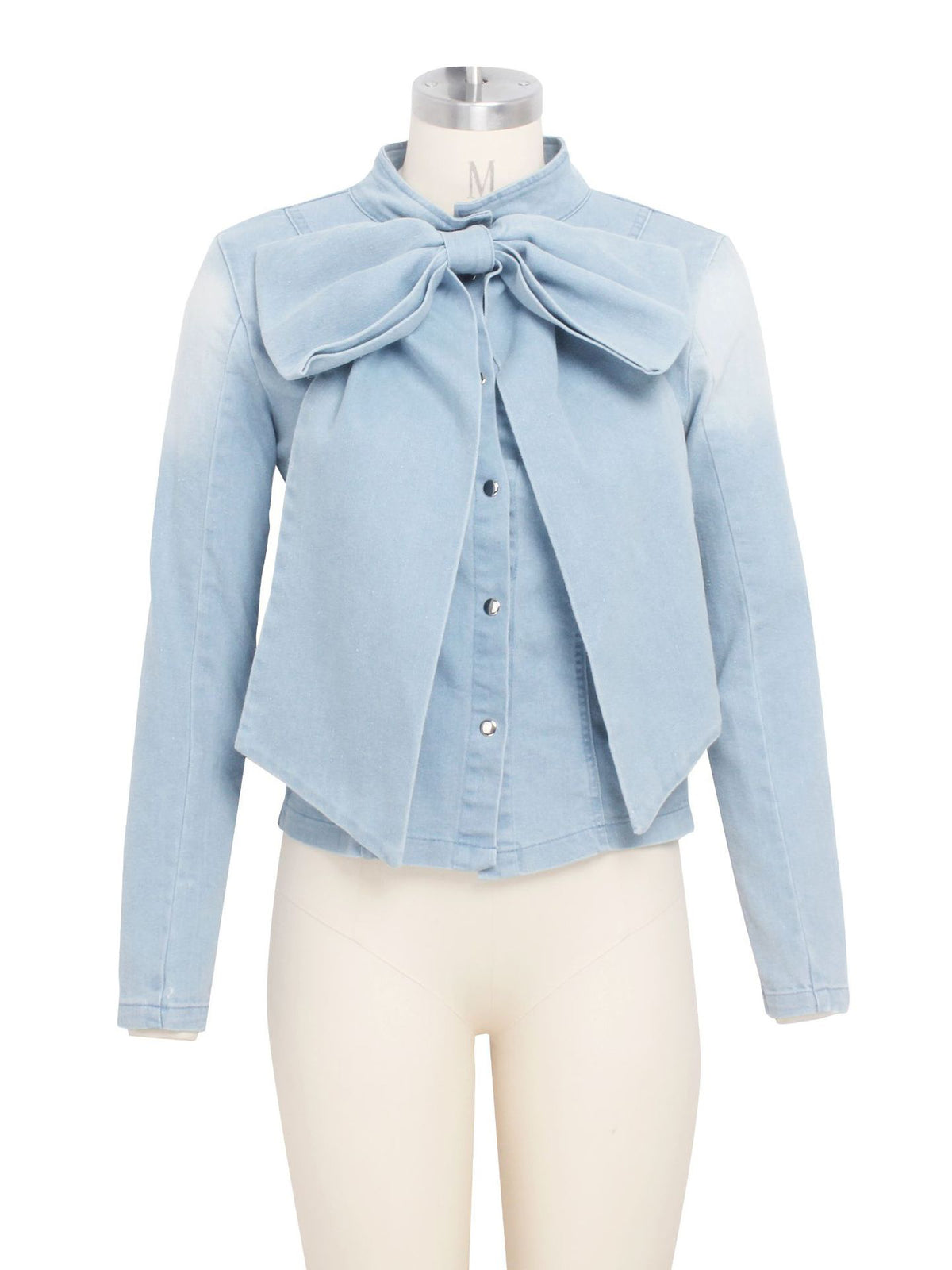 Casual Shirt Bow Tie Denim Jacket