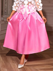 Fashion Chic Knot Front Satin A-Line Skirt