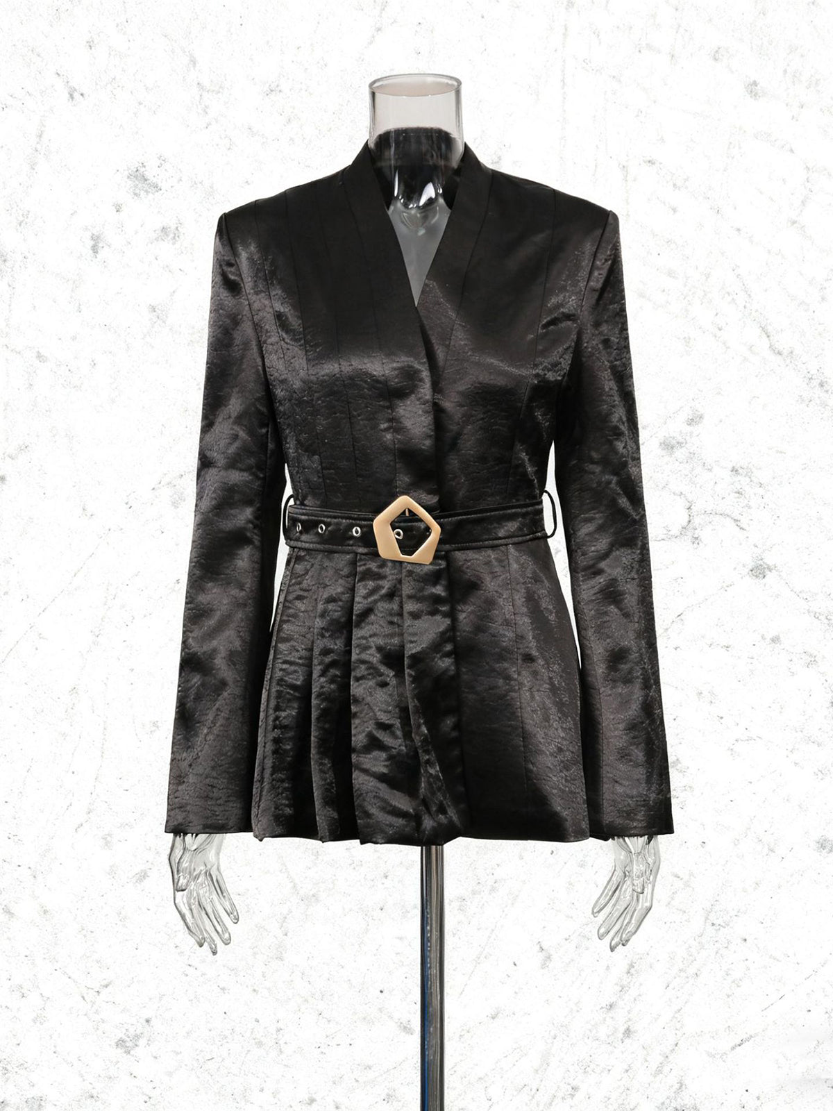 Fashion Long Sleeve Belt Slim Blazer