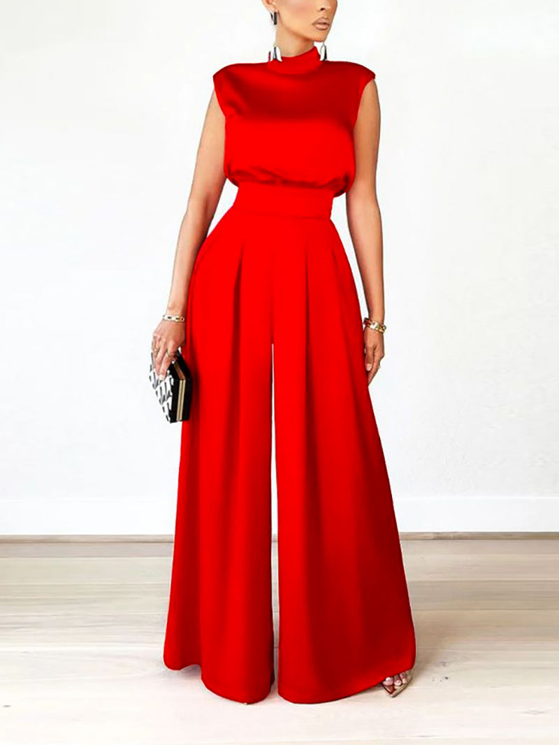 Fashion Sleeveless Wide Leg Jumpsuit