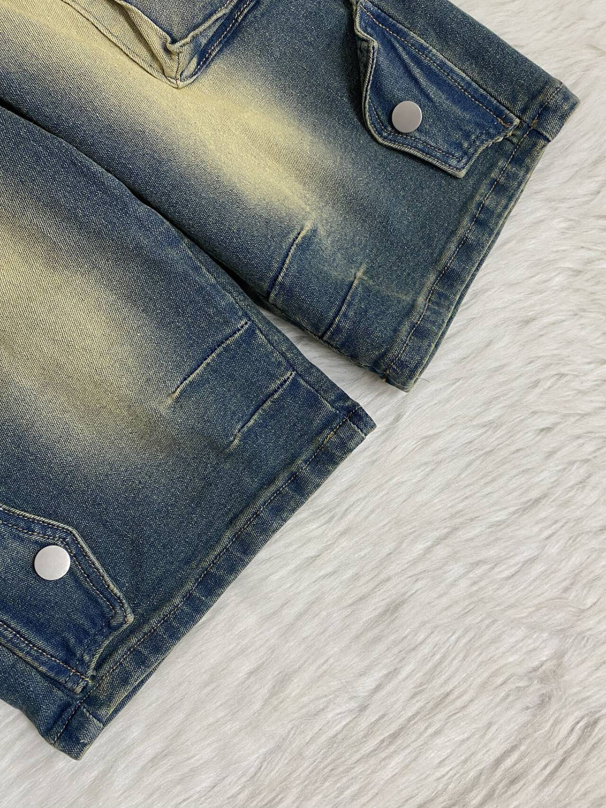 Casual High Waist Cargo Jean Shorts