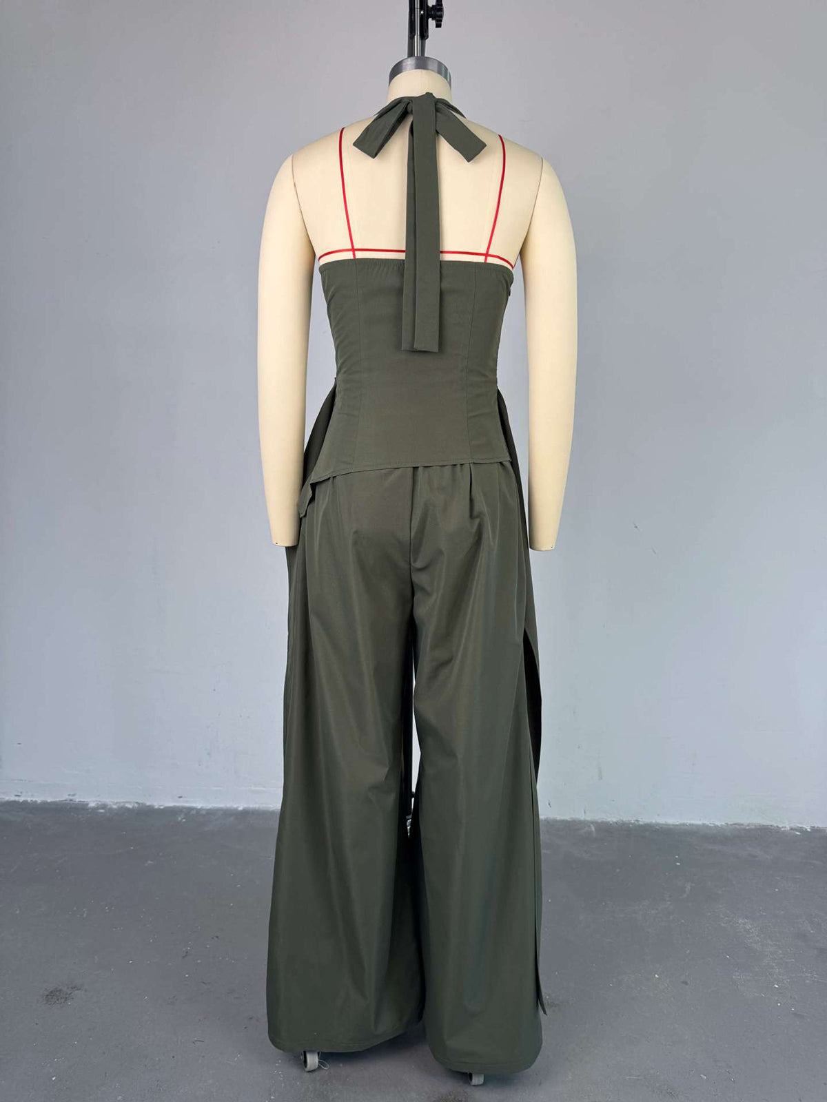 Elegant Halter Sleeveless Wide Leg Jumpsuit