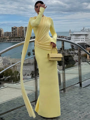 Draped Ruched Bodycon Dress