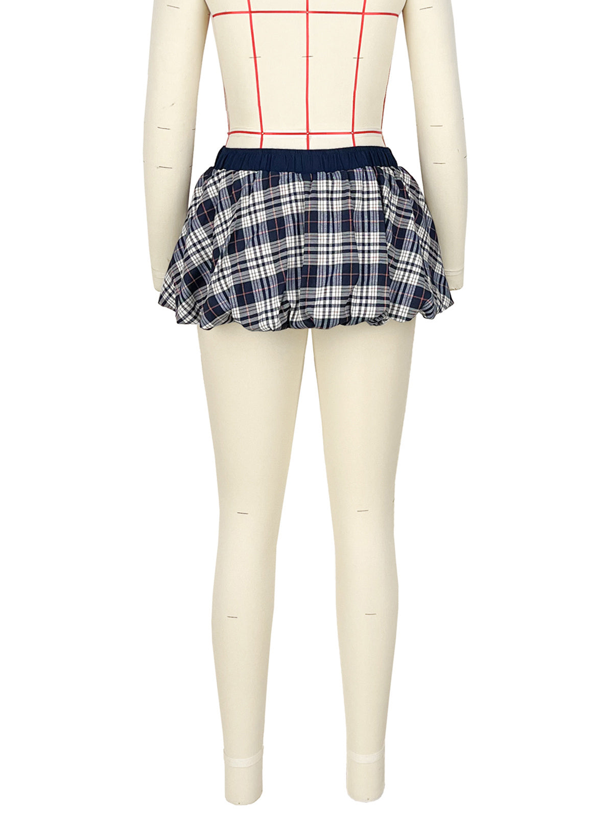 Fashion Plaid Bubble Mini Skort