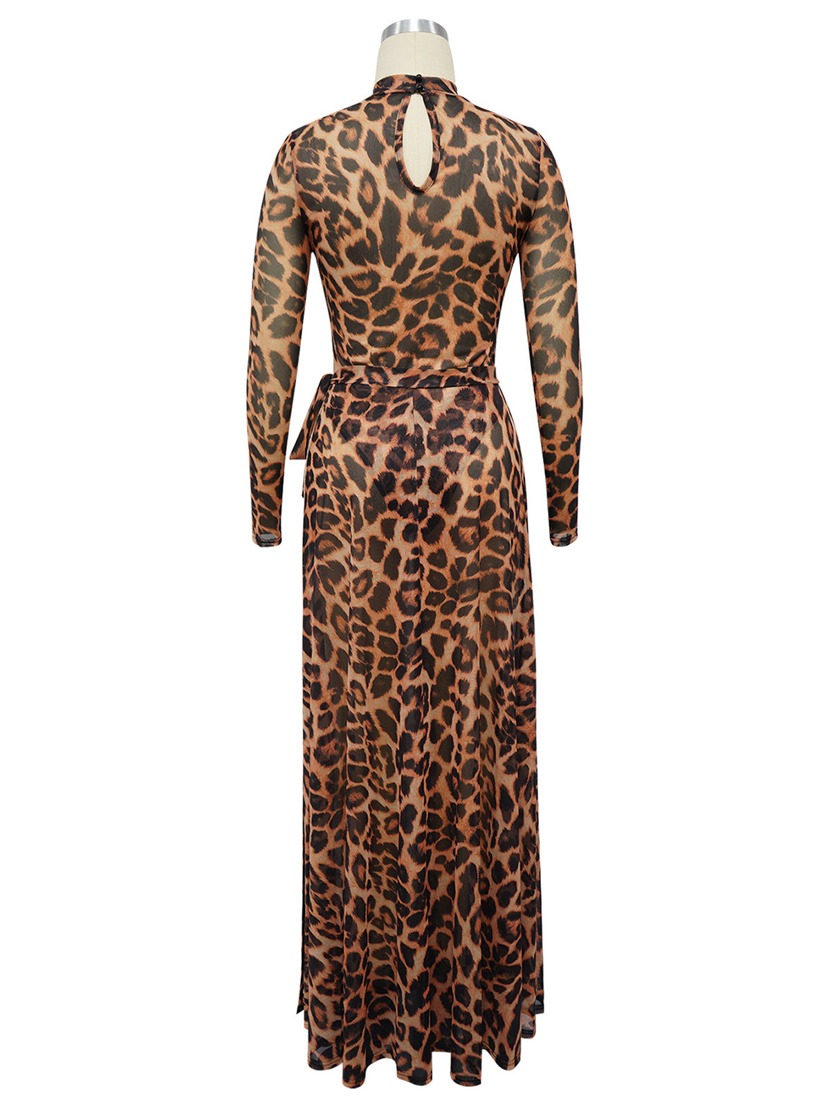 Sexy Leopard Print Sheer Bodysuit And Split Skirt Sets
