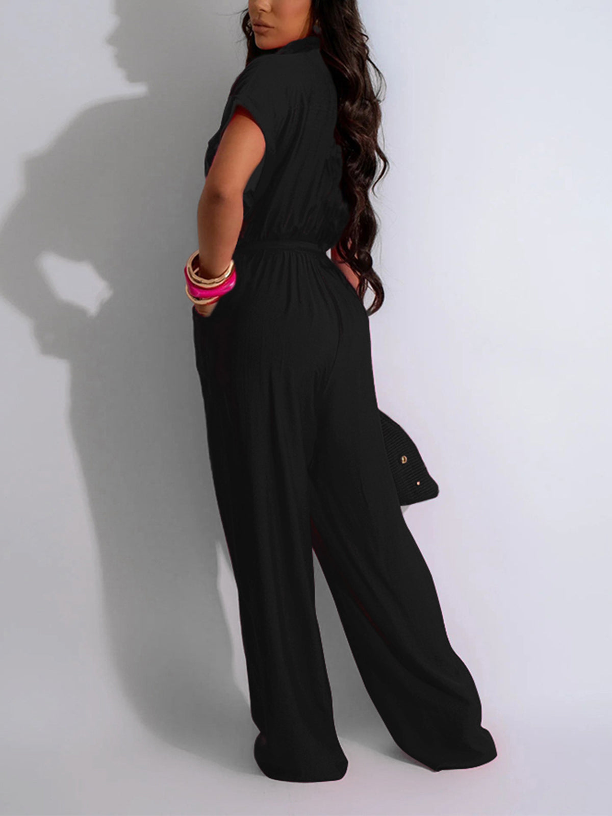 Casual Flax Pocket European Style Jumpsuit