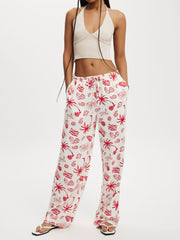 Casual Print Home Wide Leg Pants