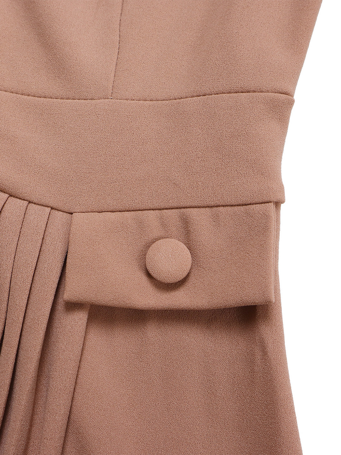 Business Casual Round Neck Slim Pleated Midi Dress