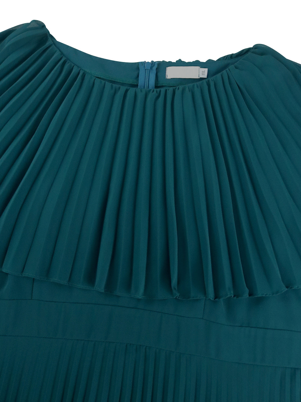 Plus Size Ruffles Sleeve Slim Pleated Hem Maxi Dress
