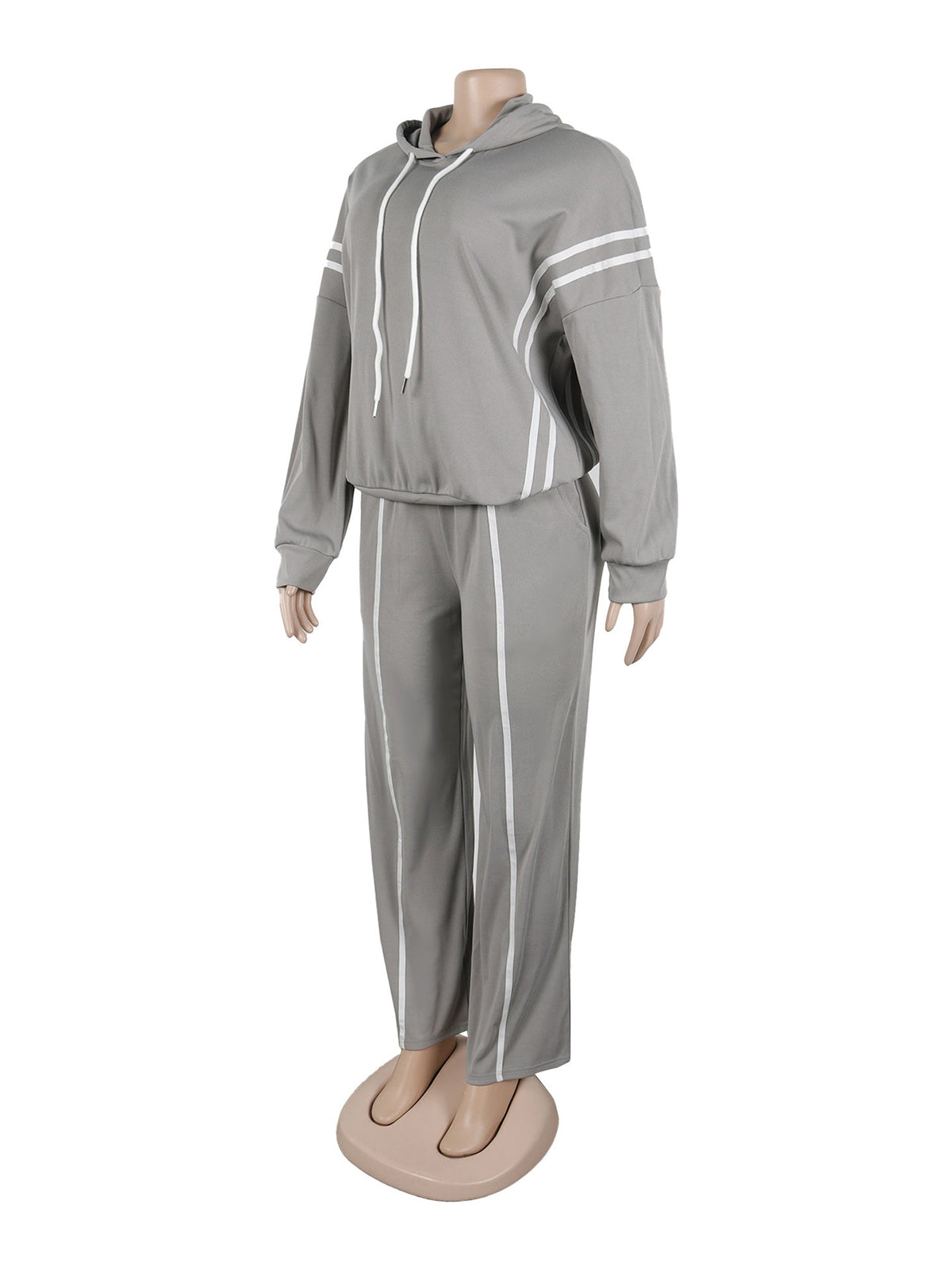 Casual Striped Hoodie Trousers Sports Suit