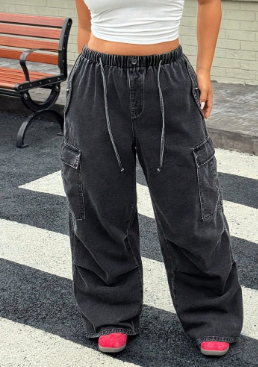 Women's Plus Size Multi Pocket Cargo Jeans