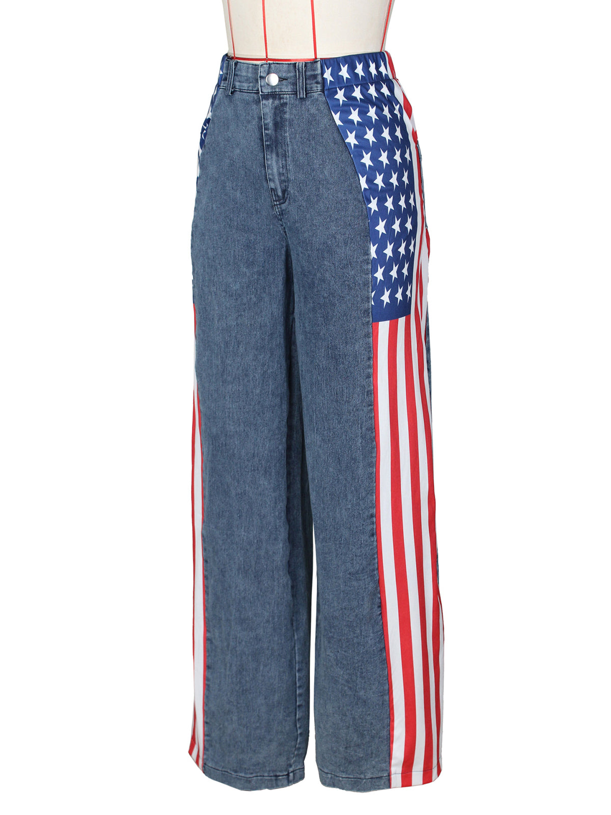 Newest American Flag Print Stretch Jeans