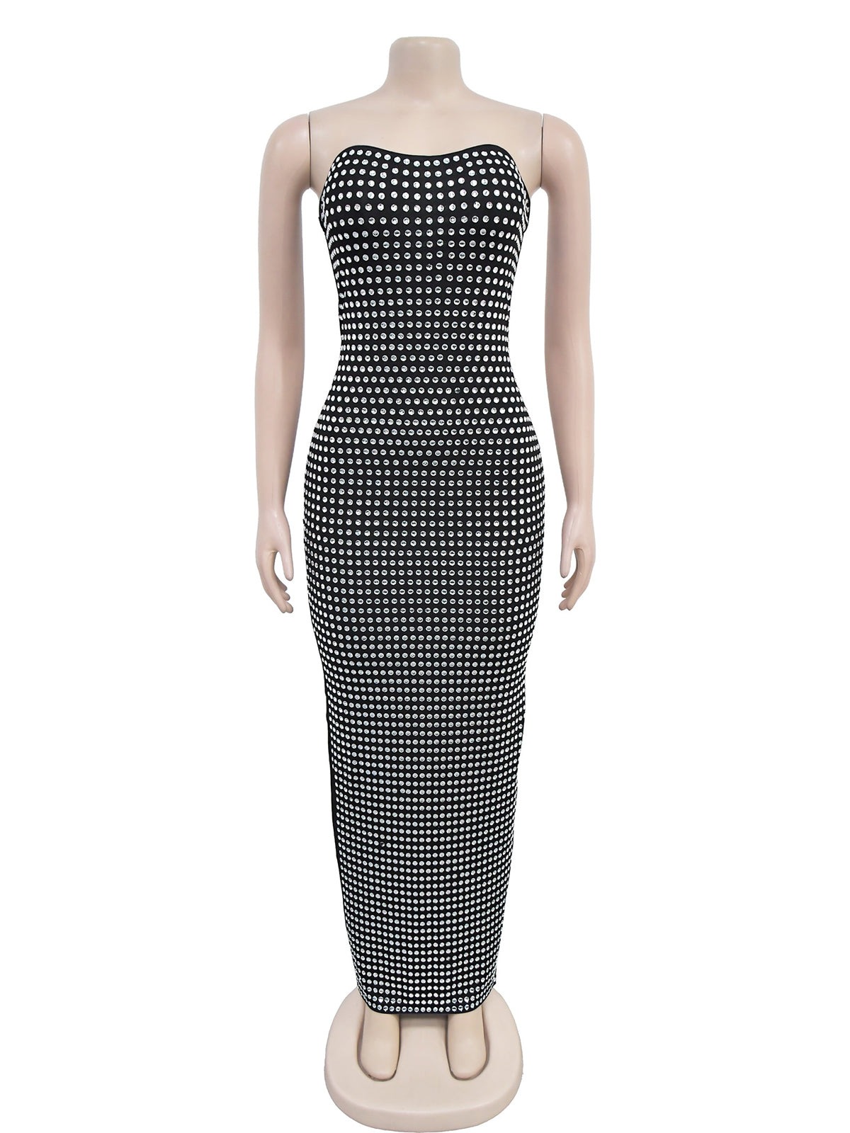 Fashion Rhinestone Slim Fit Party Club Strapless Dress