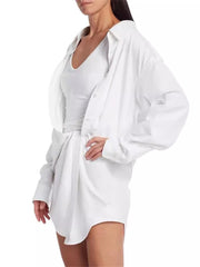 Fashion Irregular Falling Twist Shirt Dress