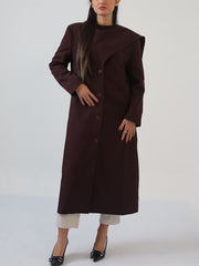 Irregular Shawl Single-breasted Trench Coat