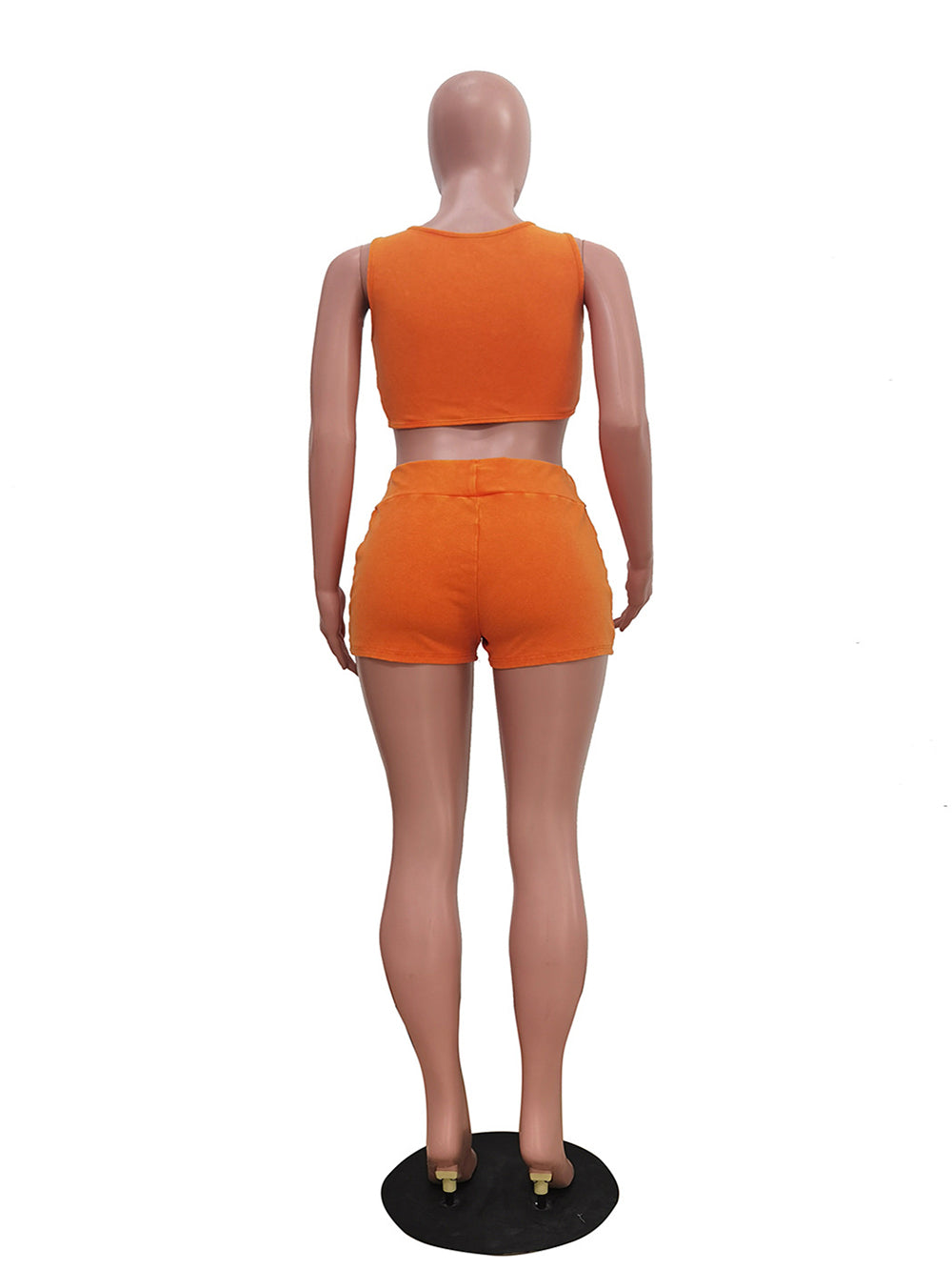 Sexy Knit Ribbed Tank Tops Shorts Two Pieces Sets