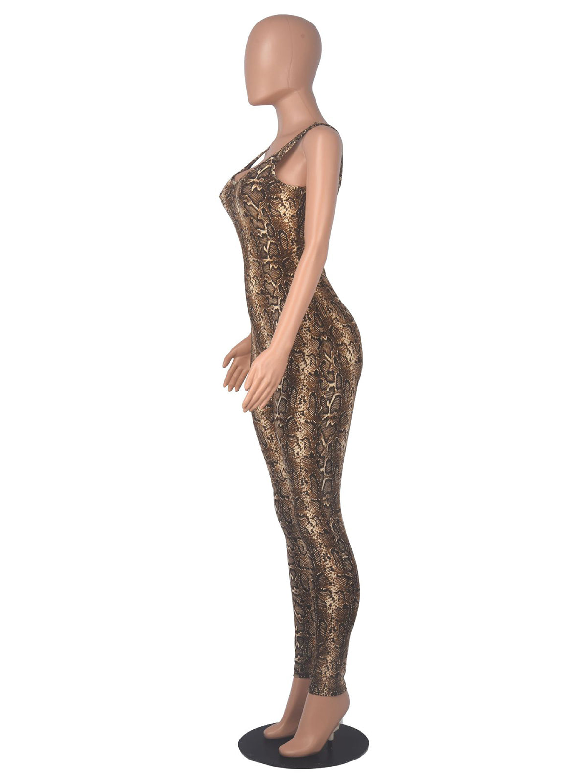 Casual Panther Print Bodycon Jumpsuit