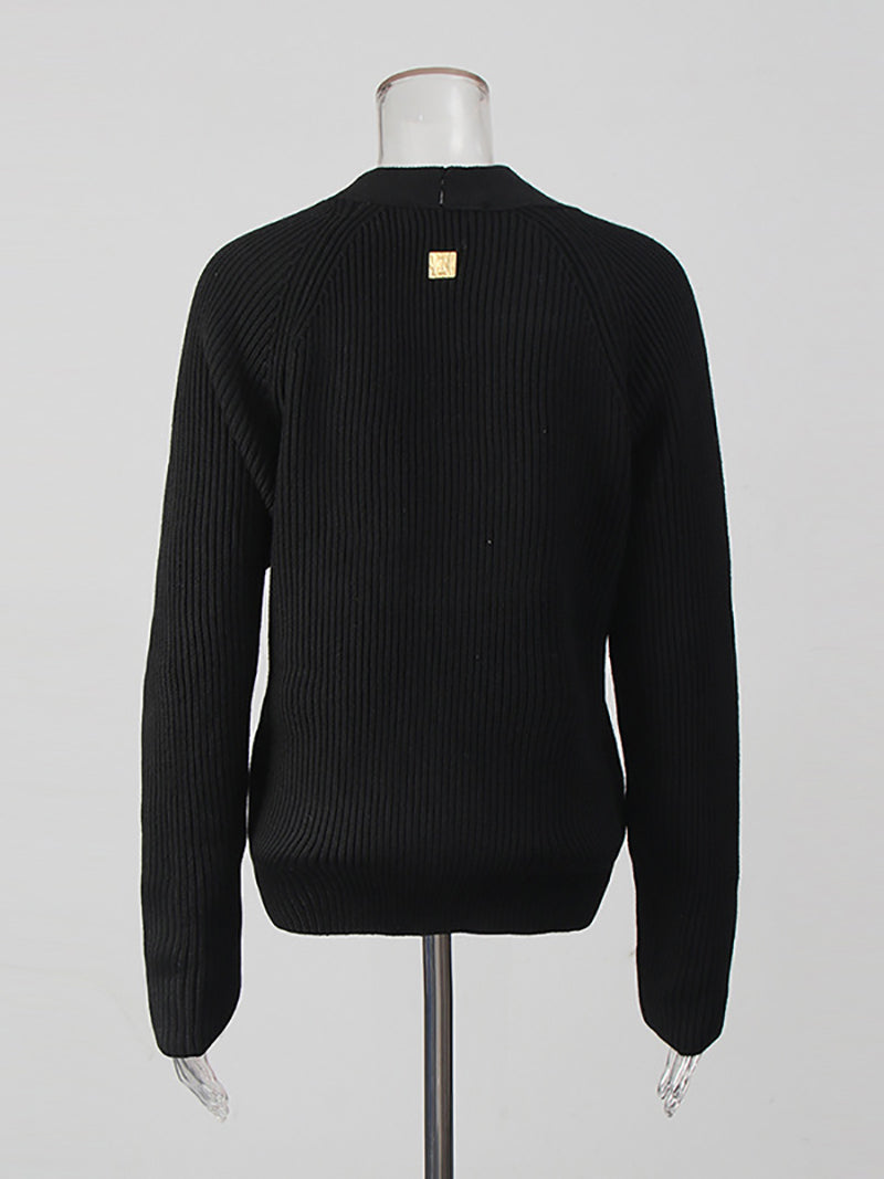 V Neck Single Breasted Casual Cardigan Sweater