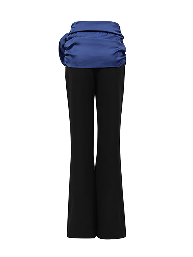 Rosette Embellished High Waist Casual Trousers