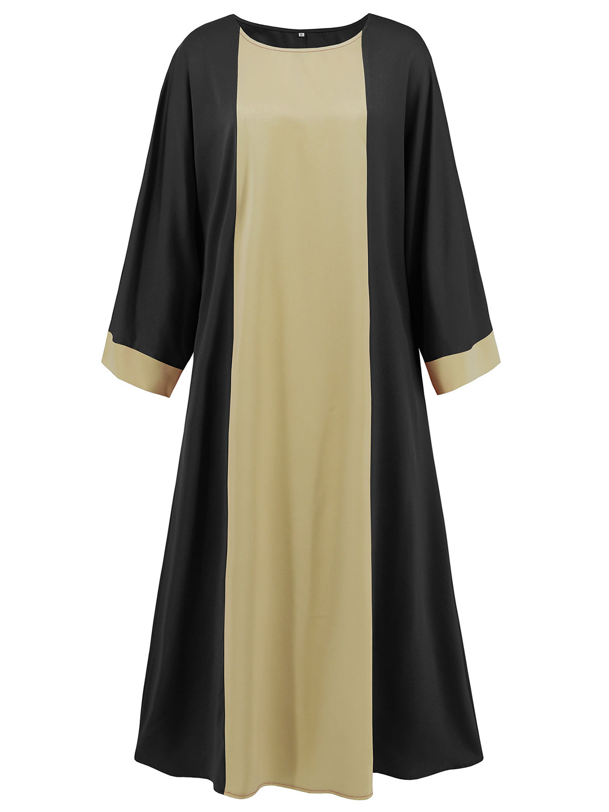 Round Neck Long Sleeve Loose Robe Maxi Dress