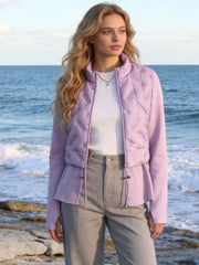 Color Block Puffer Jacket-boutique