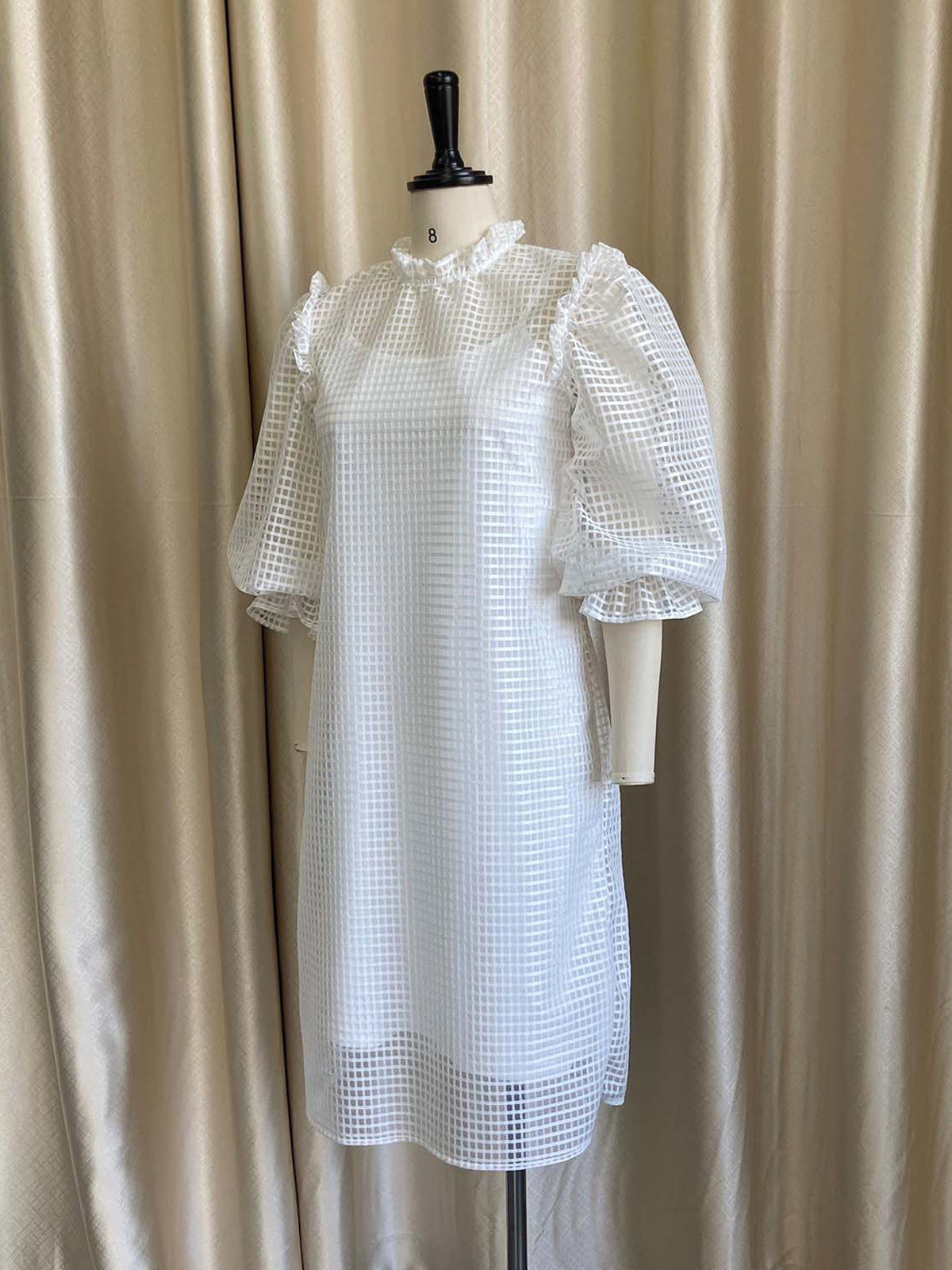 Fashion Bubble Sleeve Hollow Loose Dress