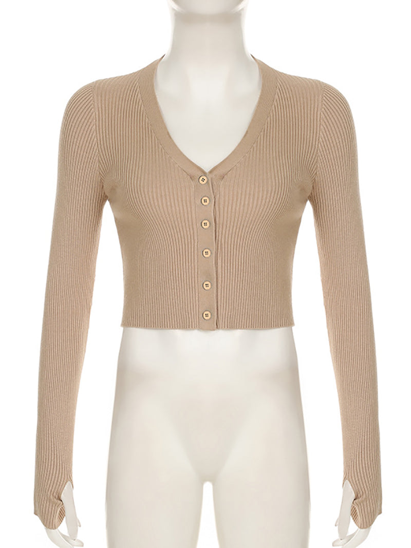 Fashion Slim Simple Knitted Cardigan