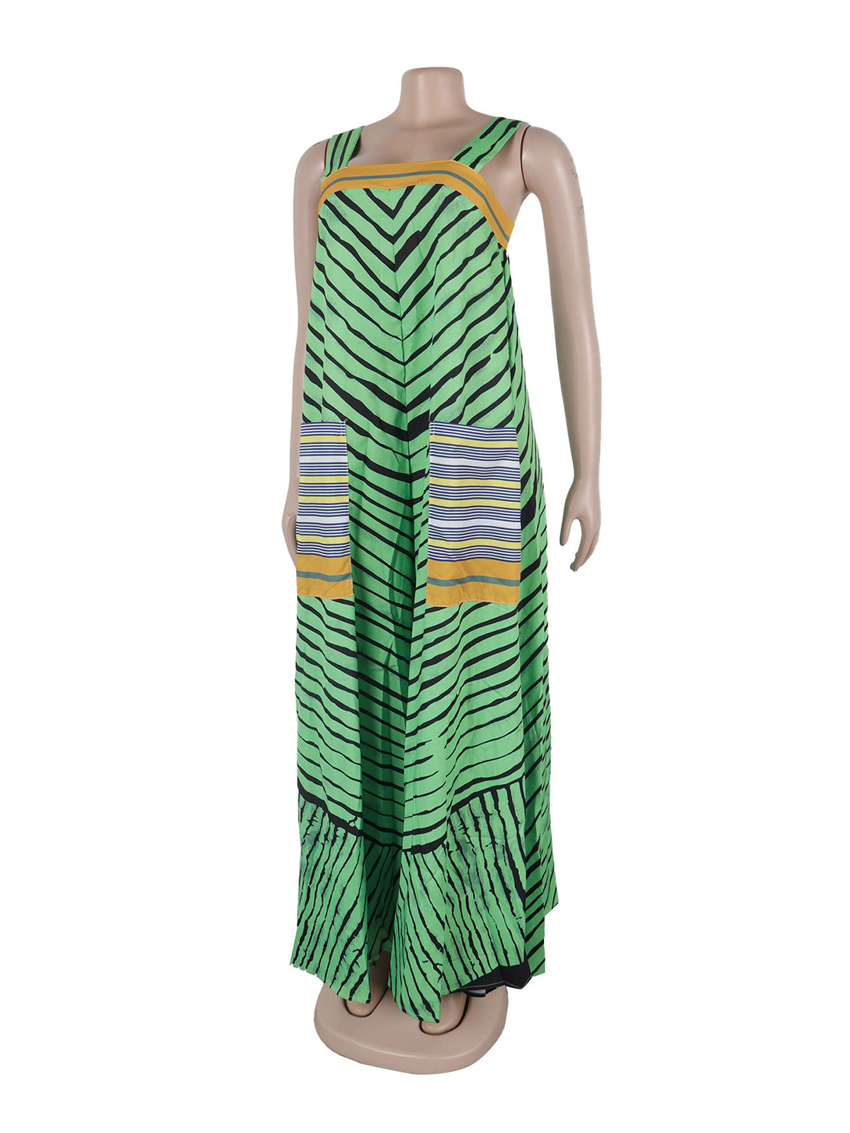 Sexy Striped Print Sleeveless Loose Wide Leg Jumpsuit