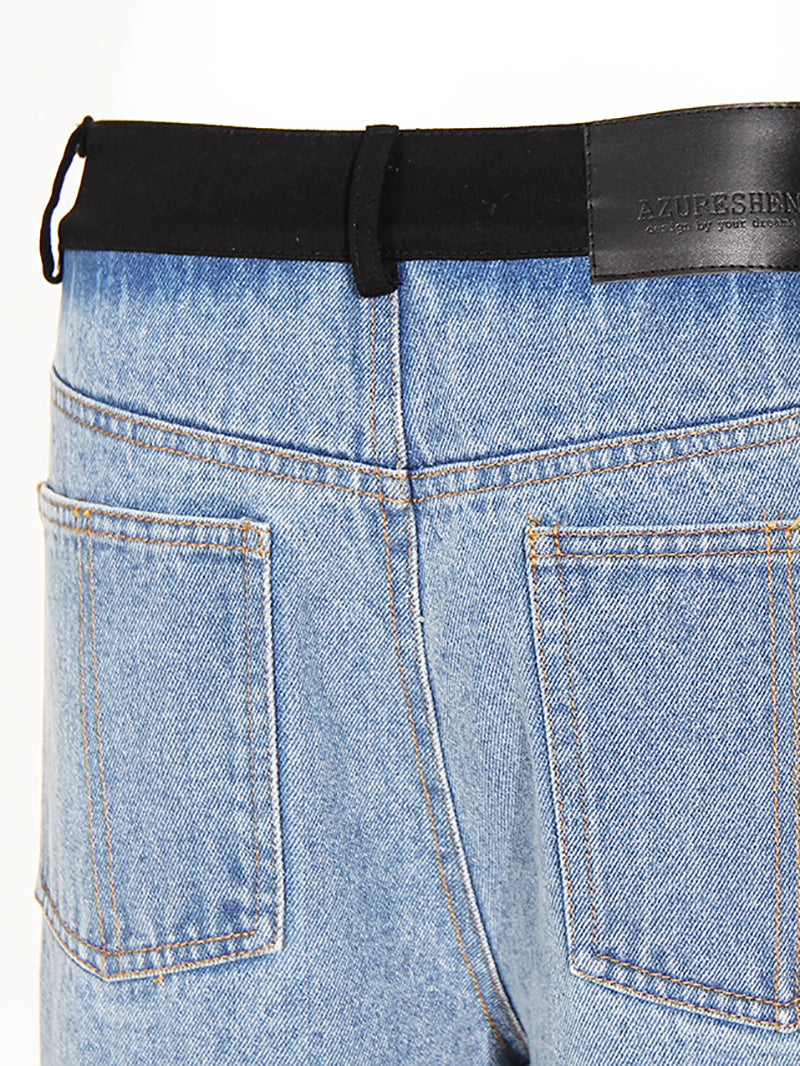 Casual High Waist Straight Leg Jeans