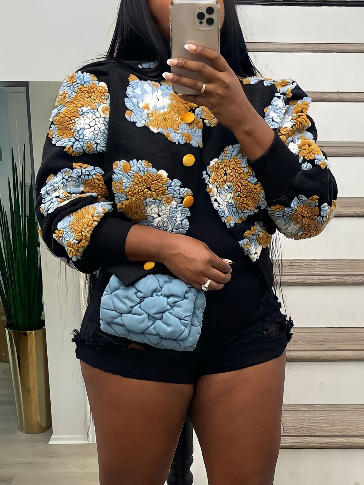 Retro Jacquard Single-breasted Cardigan Coat