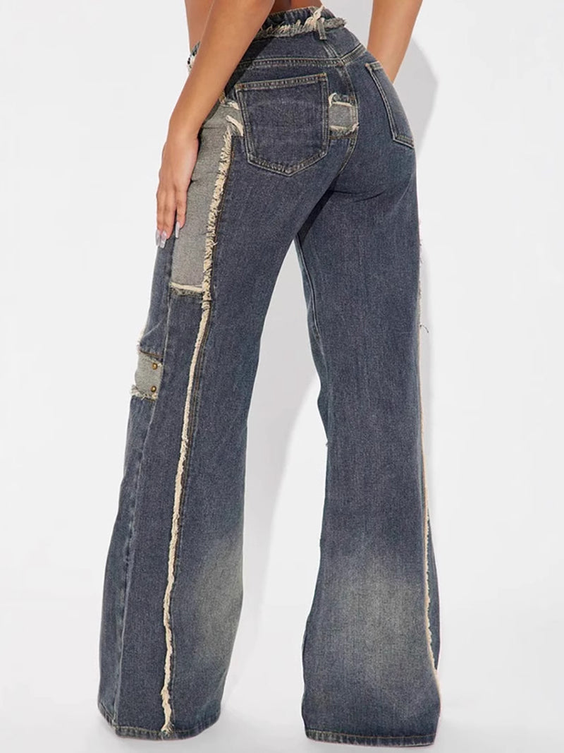 Street Punk Cross Straight Leg Jeans