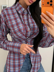 Fashion Plaid Corset Shirt