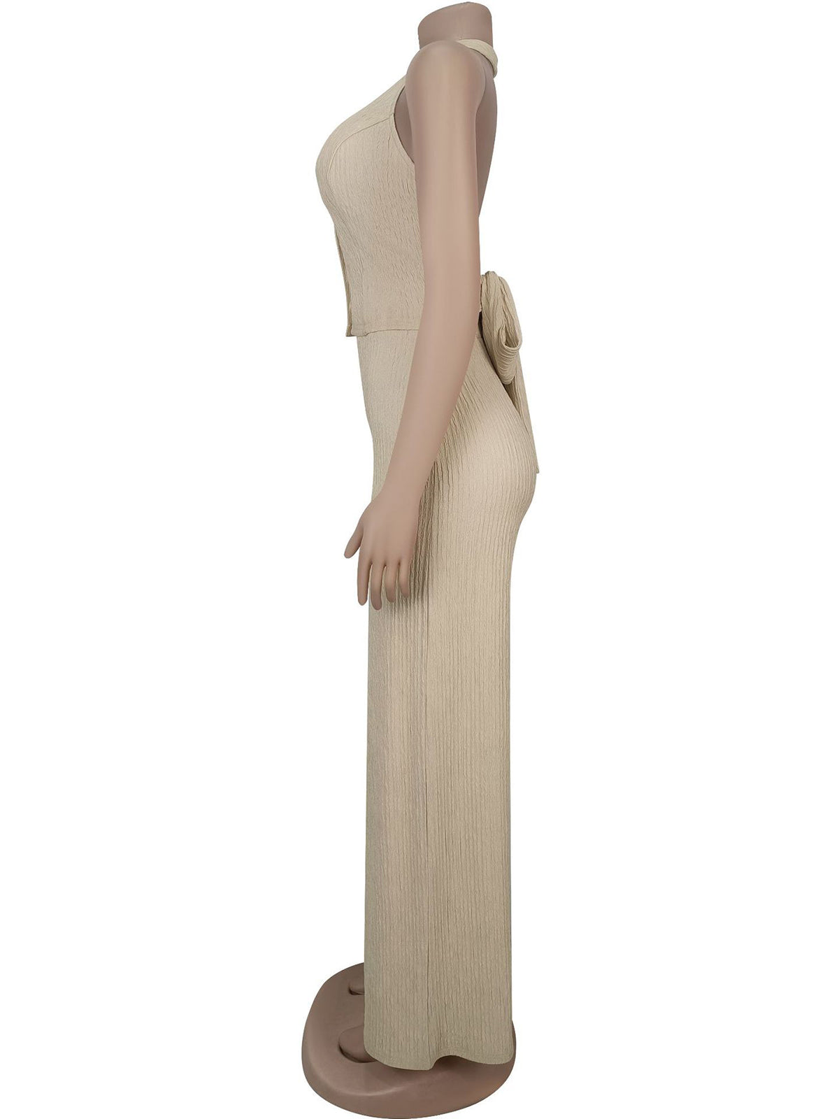Casual Halter Sleeveless Bandage Trousers Two Piece Set