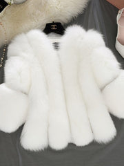 Paneled Faux Fur Short Jacket